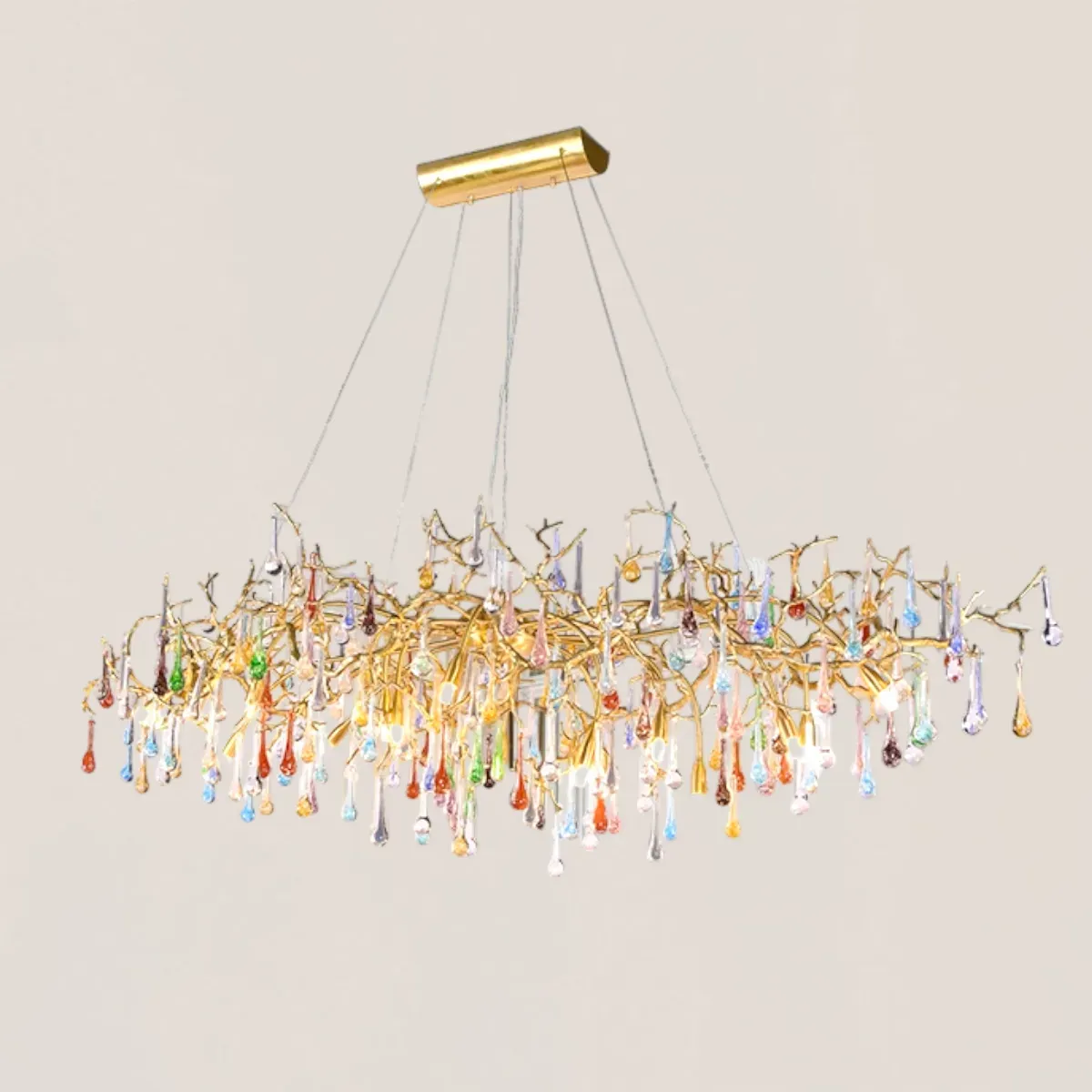 VASELAMPS - Colorful Crystal Glass Dining Branch Chandelier-VaseLamps