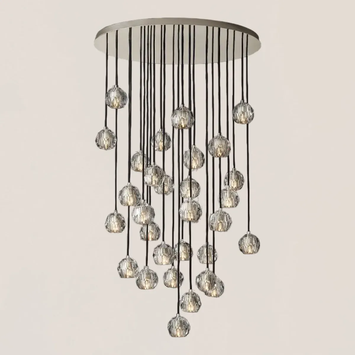 Boule De Crystal Clear Round Cluster Chandelier-VaseLamps