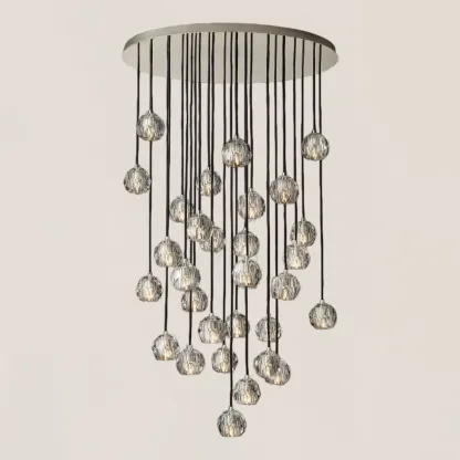 Boule De Crystal Clear Round Cluster Chandelier-VaseLamps