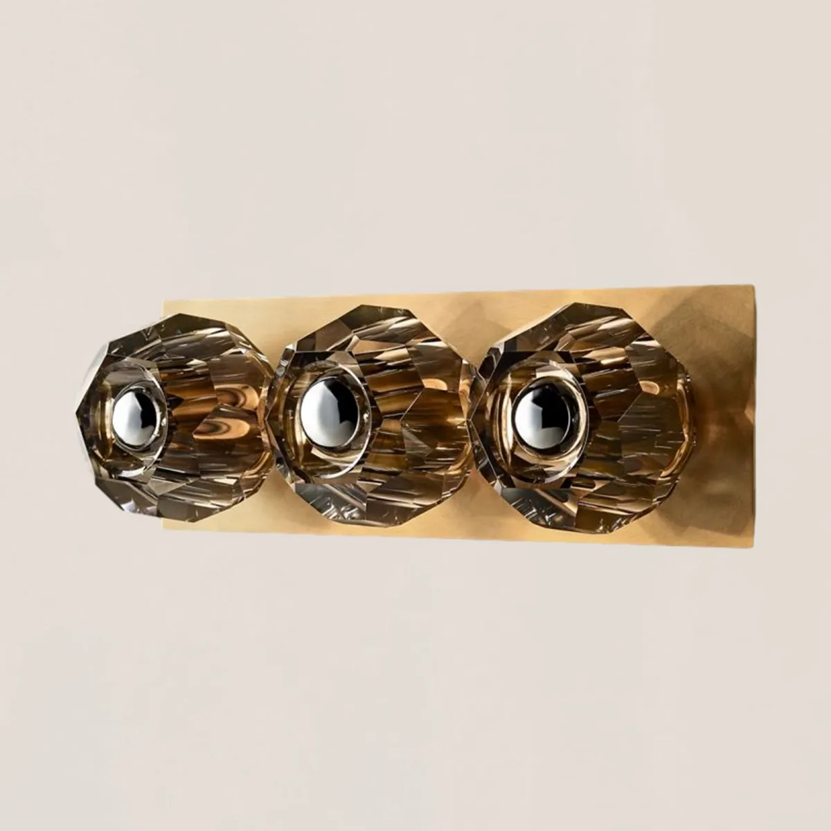 VASELAMPS - Crystal Smoke Linear Short Wall Sconce