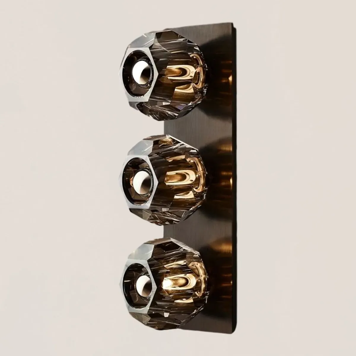 Boule De Crystal Smoke Linear Short Wall Sconce-VaseLamps
