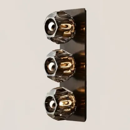 Boule De Crystal Smoke Linear Short Wall Sconce-VaseLamps