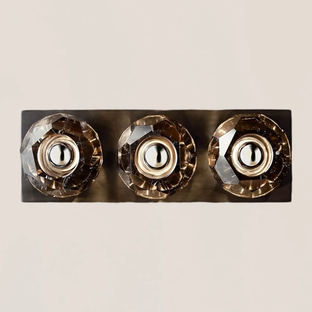 Boule De Crystal Smoke Linear Short Wall Sconce-VaseLamps