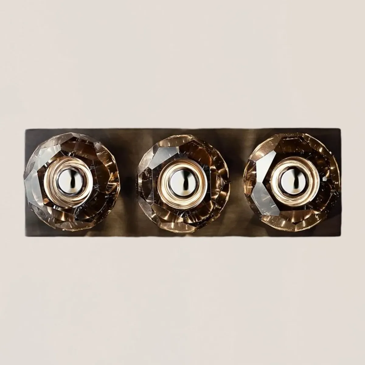 Boule De Crystal Smoke Linear Short Wall Sconce-VaseLamps