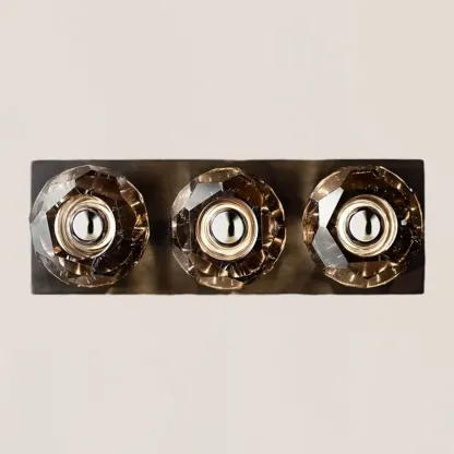 Boule De Crystal Smoke Linear Short Wall Sconce-VaseLamps