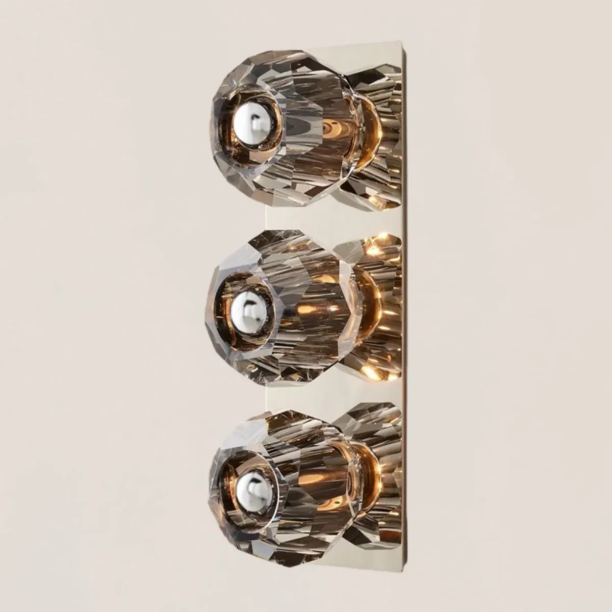 Boule De Crystal Smoke Linear Short Wall Sconce-VaseLamps
