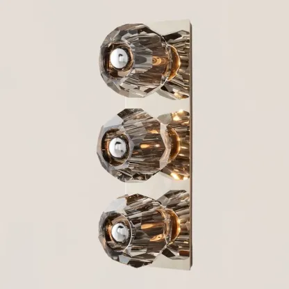 Boule De Crystal Smoke Linear Short Wall Sconce-VaseLamps