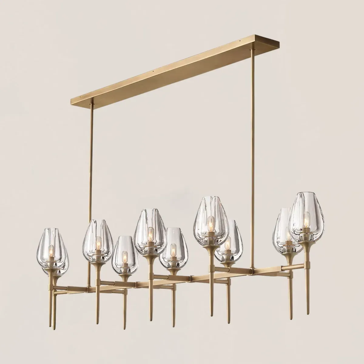 Tulip Crystal Linear Chandelier-VaseLamps