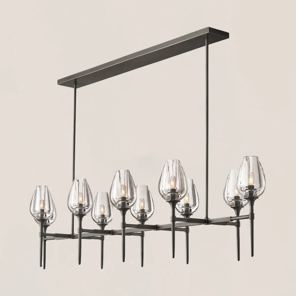 Tulip Crystal Linear Chandelier-VaseLamps