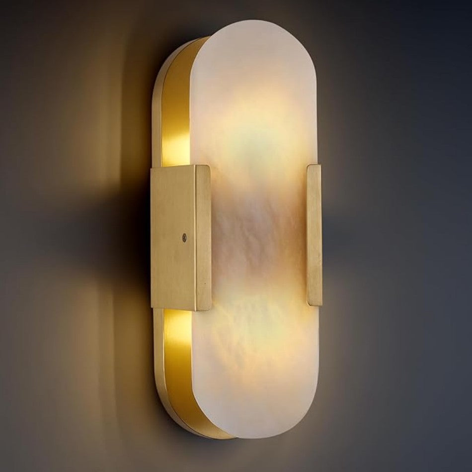 Alabaster Brass Wall Sconce-VaseLamps