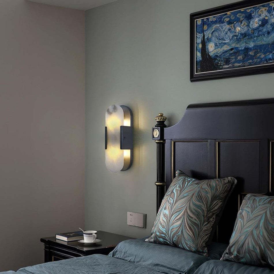 Alabaster Brass Wall Sconce-VaseLamps