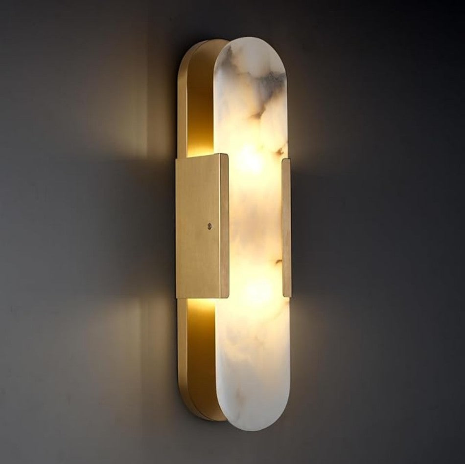 Alabaster Brass Wall Sconce-VaseLamps