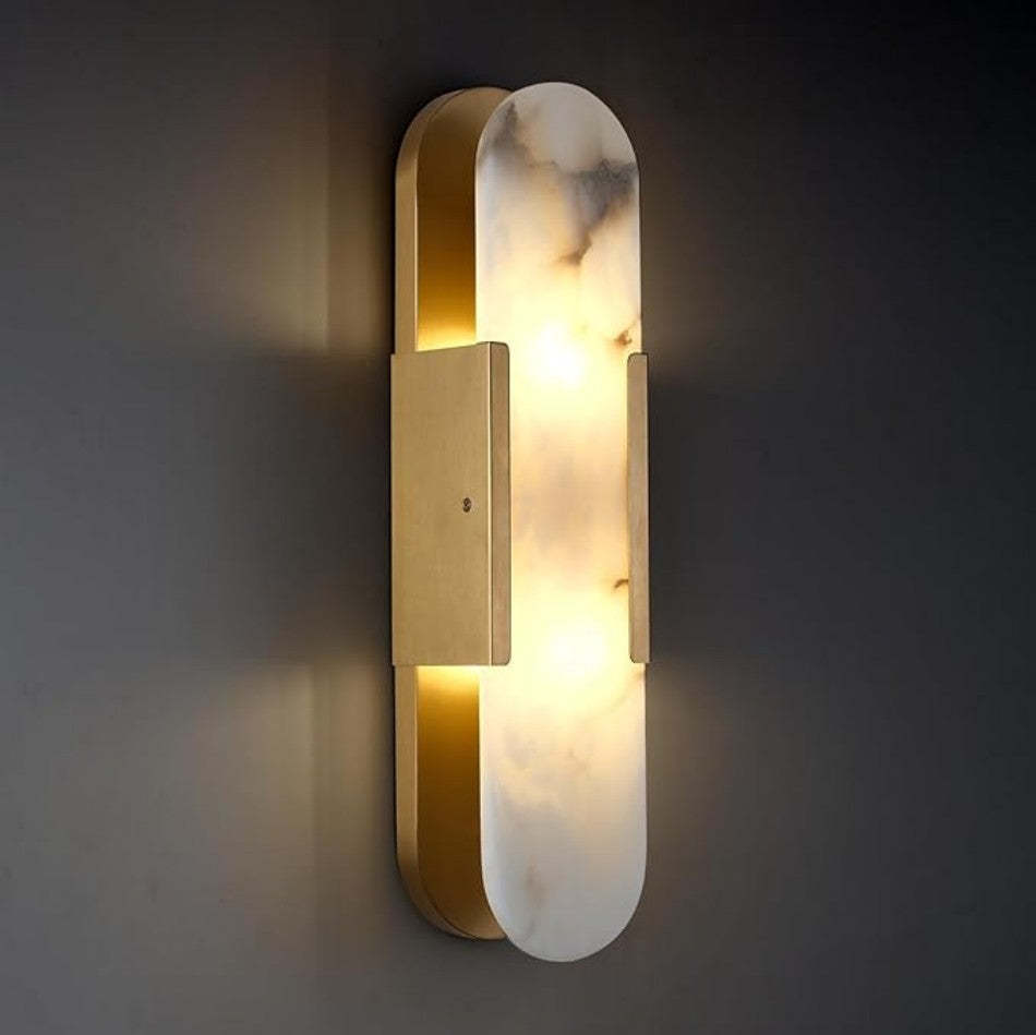 Alabaster Brass Wall Sconce-VaseLamps