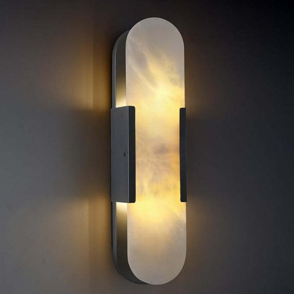 Alabaster Brass Wall Sconce-VaseLamps