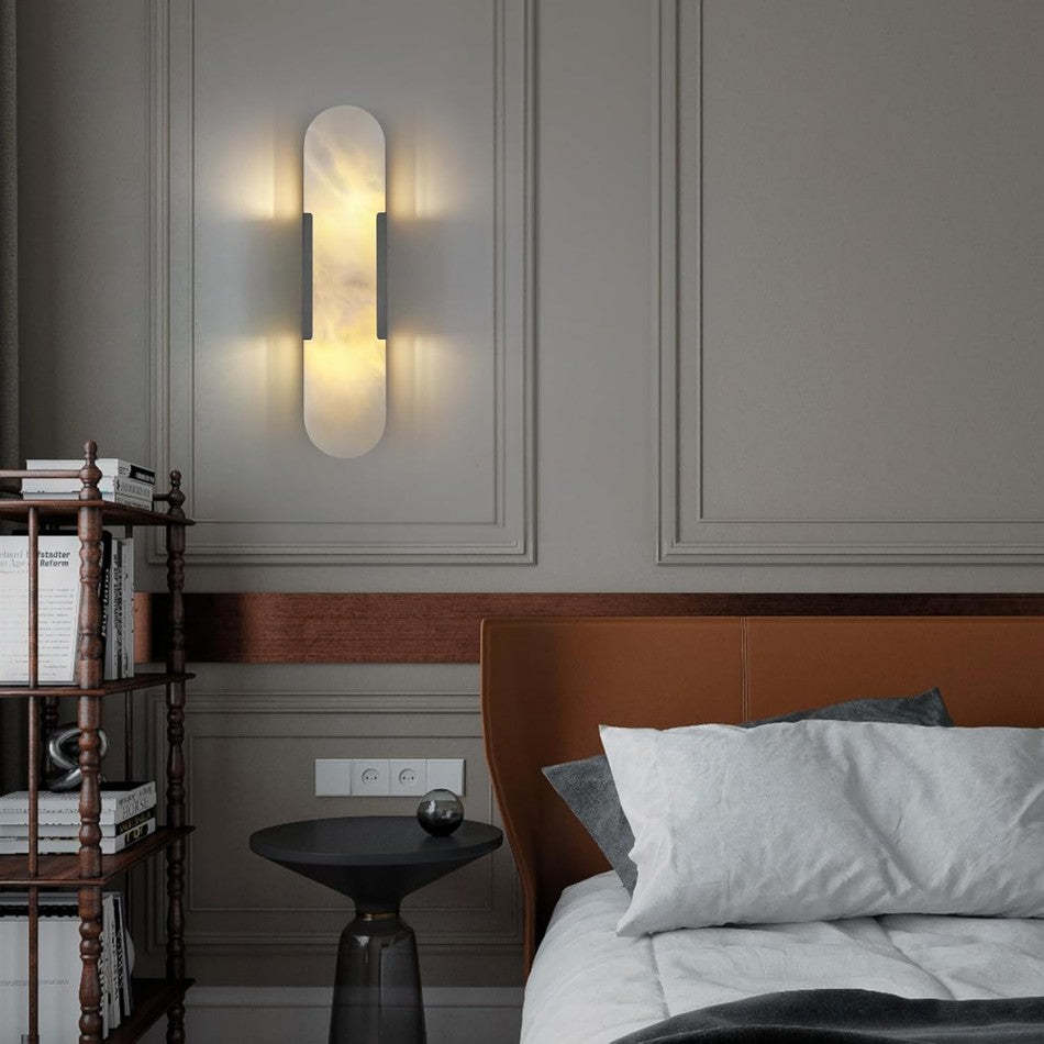 Alabaster Brass Wall Sconce-VaseLamps