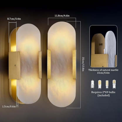 Alabaster Brass Wall Sconce-VaseLamps