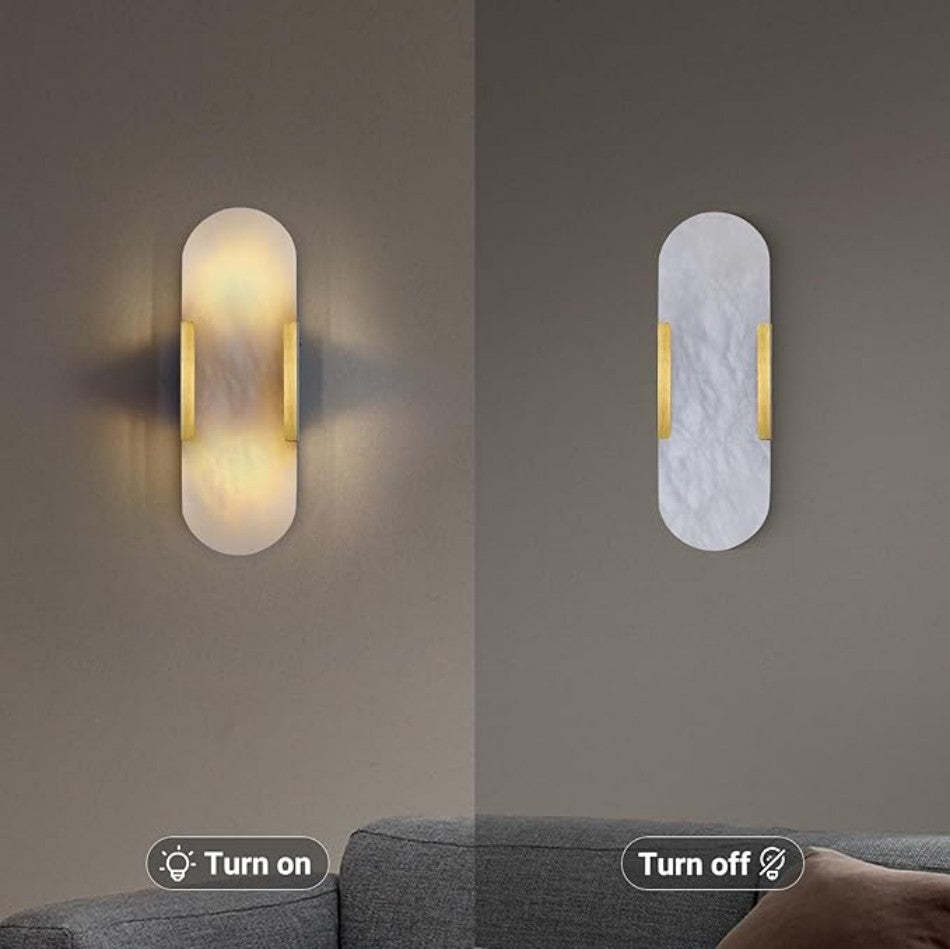 Alabaster Brass Wall Sconce-VaseLamps