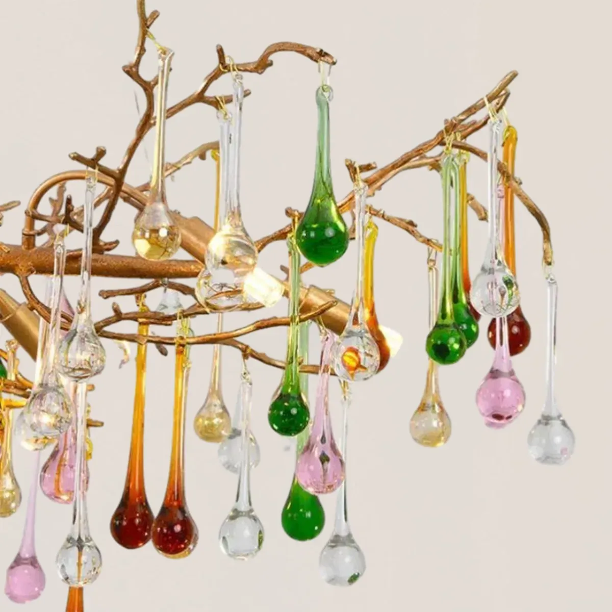 VASELAMPS - Colorful Crystal Glass Linear Branch Chandelier-VaseLamps