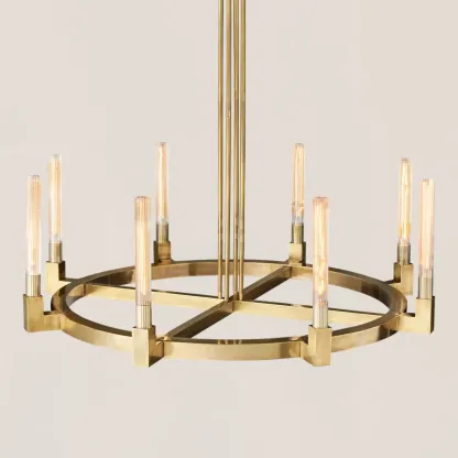 Cannele Glass Round Chandelier-VaseLamps
