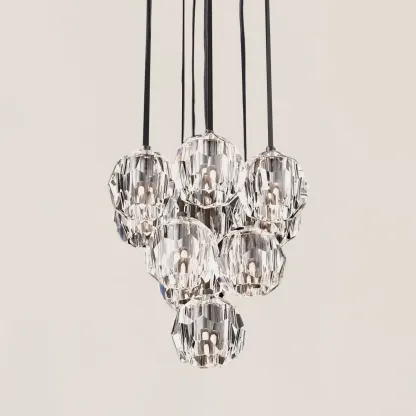 Boule De Crystal Clear Round Cluster Chandelier-VaseLamps