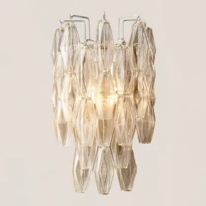 Chiara Glass Short Wall Sconce-VaseLamps