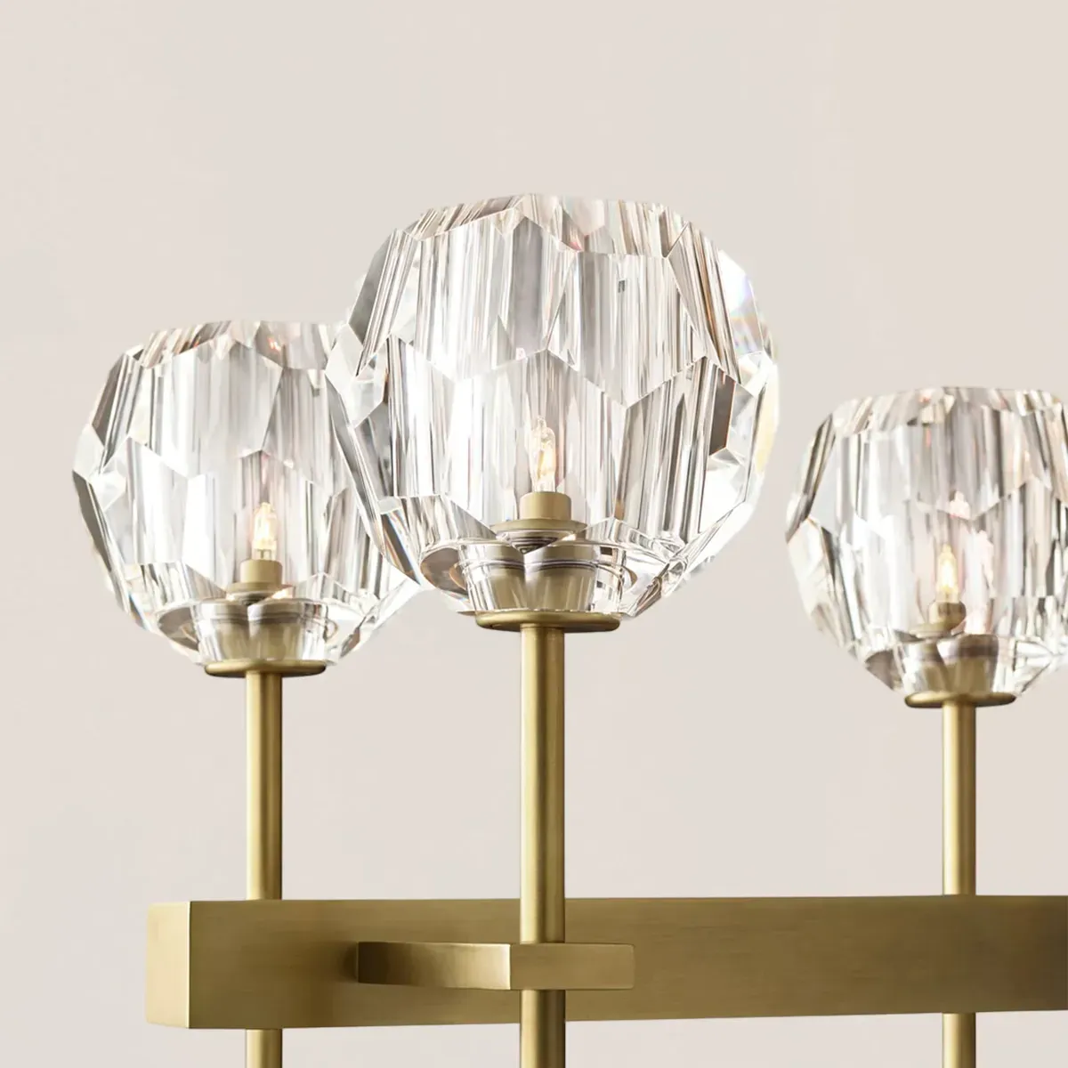 Boule De Crystal Clear Double Linear Chandelier 60"-VaseLamps