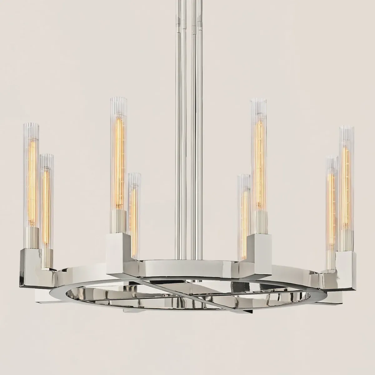 Cannele Glass Round Chandelier-VaseLamps
