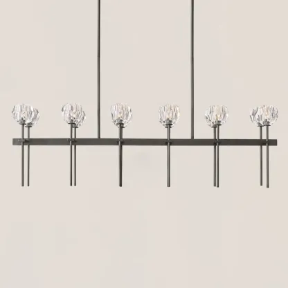 Boule De Crystal Clear Double Linear Chandelier 60"-VaseLamps