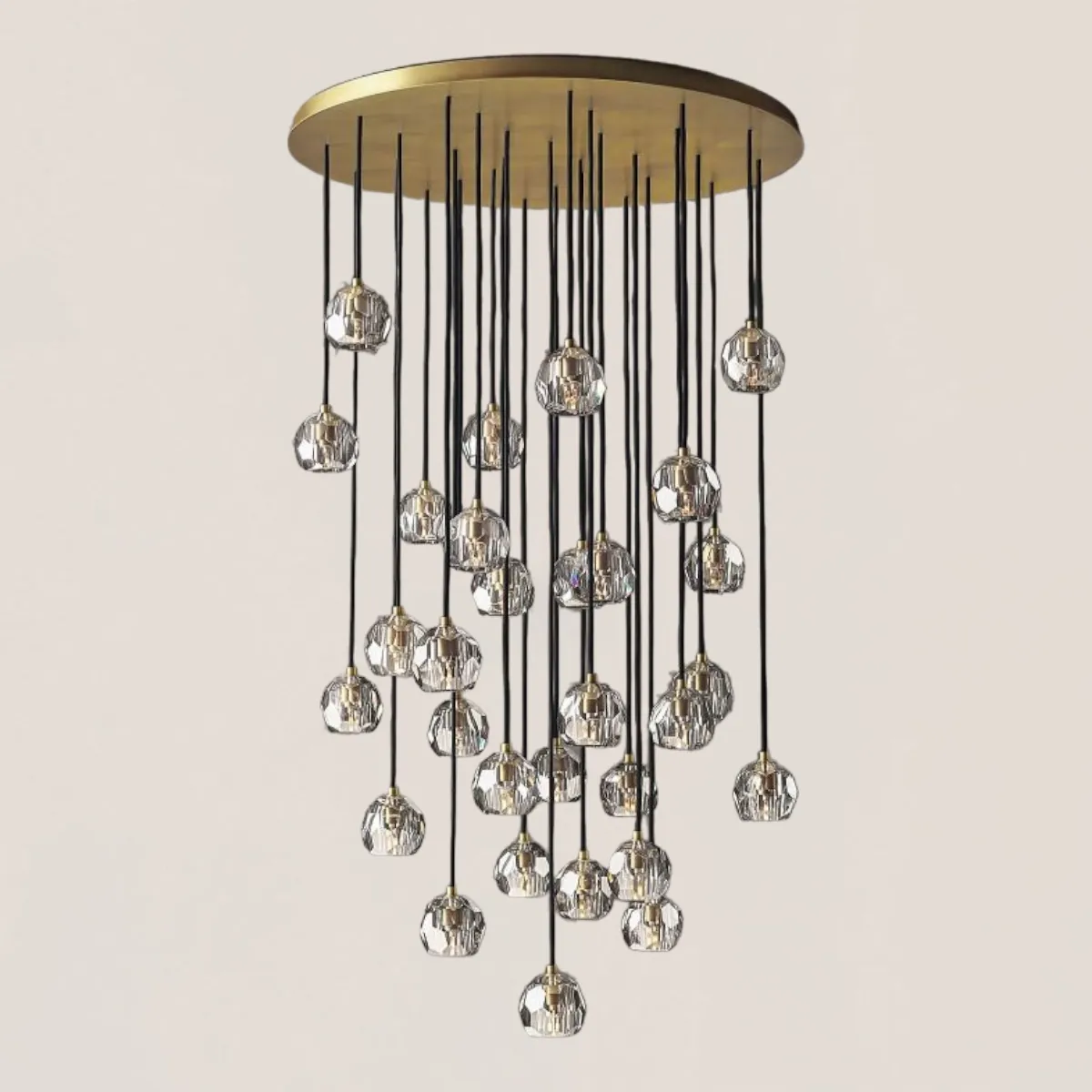 Boule De Crystal Clear Round Cluster Chandelier-VaseLamps