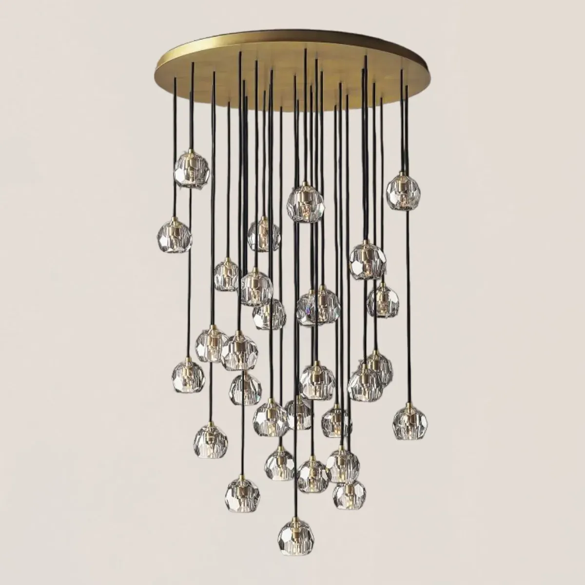 Boule De Crystal Clear Round Cluster Chandelier-VaseLamps