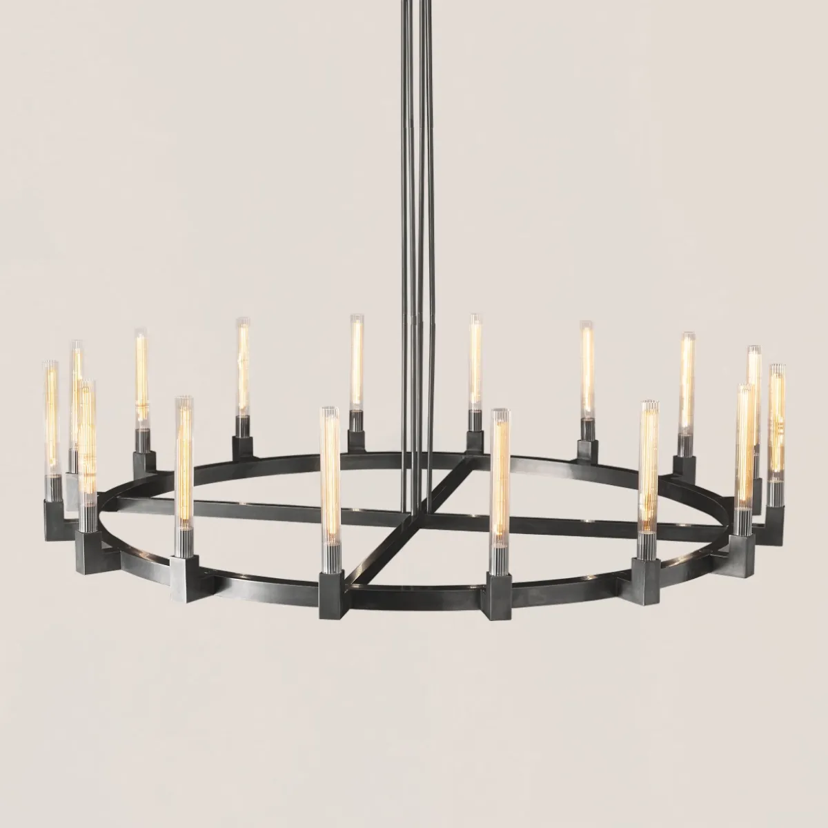 Cannele Glass Round Chandelier-VaseLamps