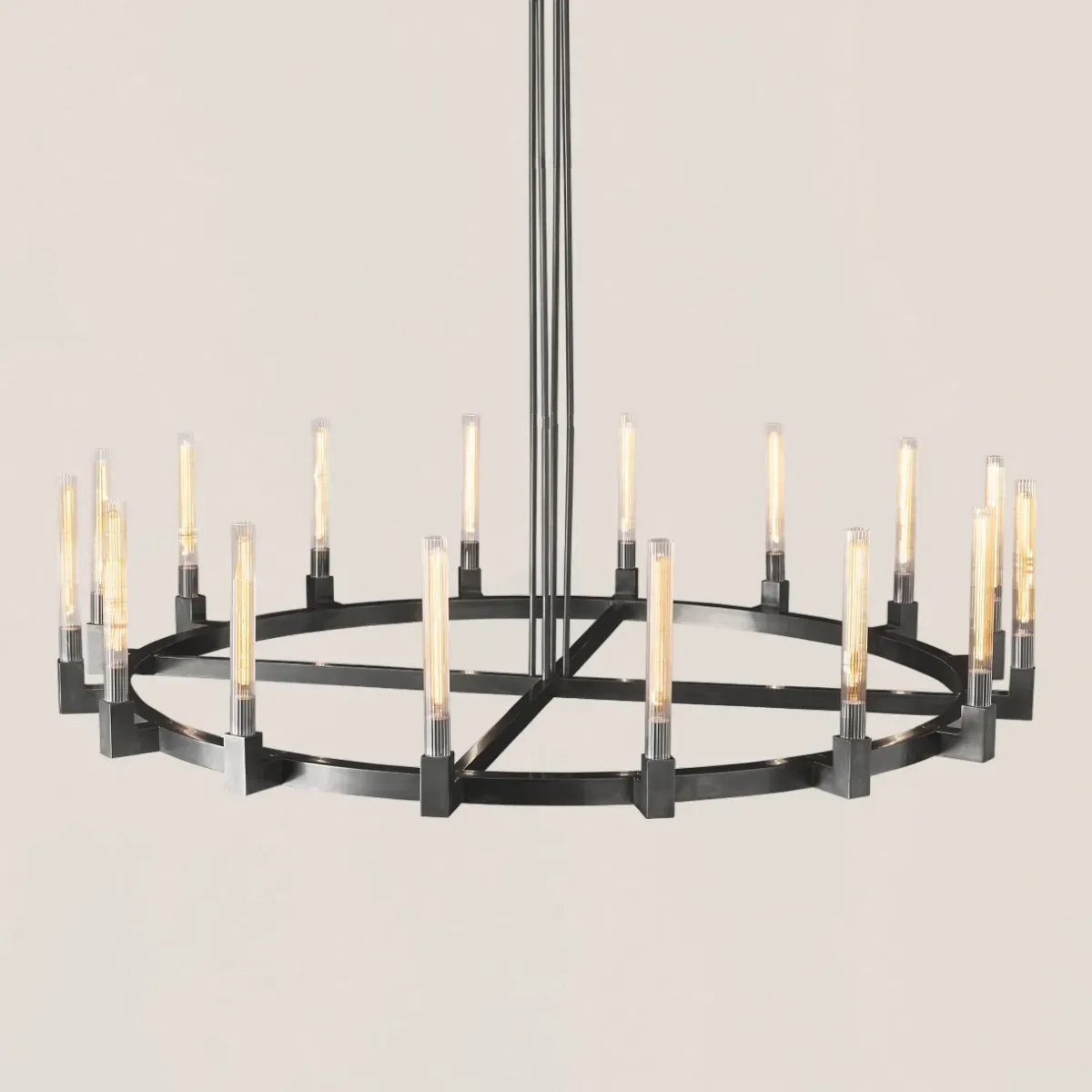 Cannele Glass Round Chandelier-VaseLamps
