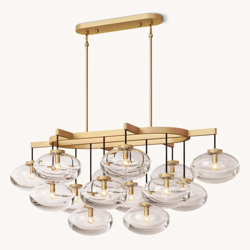 Cabrette Clear Glass Linear Chandelier 54"-VaseLamps