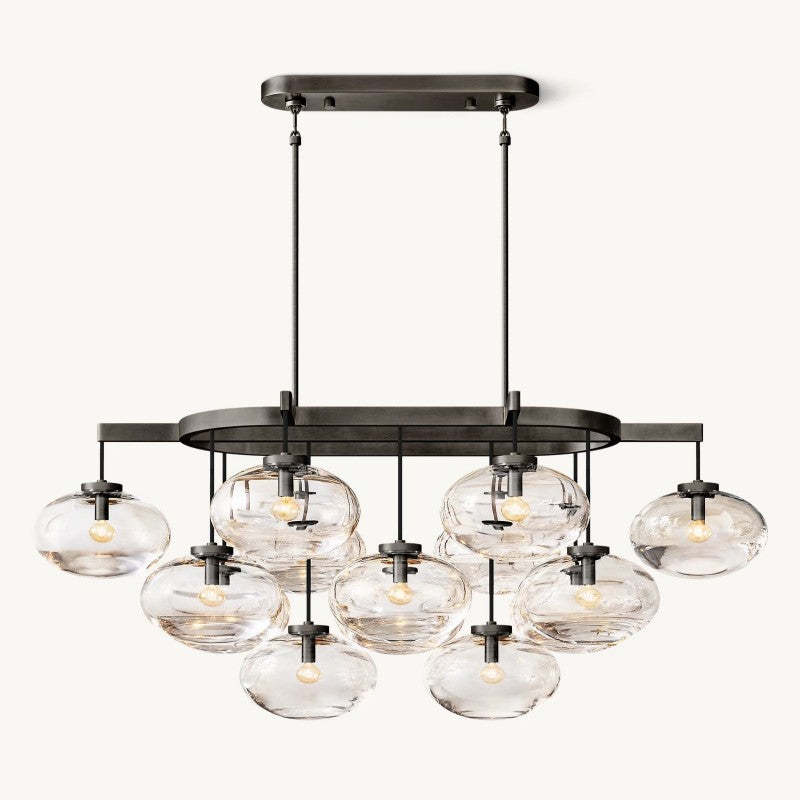 Cabrette Clear Glass Linear Chandelier 54"-VaseLamps
