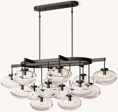Cabrette Clear Glass Linear Chandelier 54"-VaseLamps