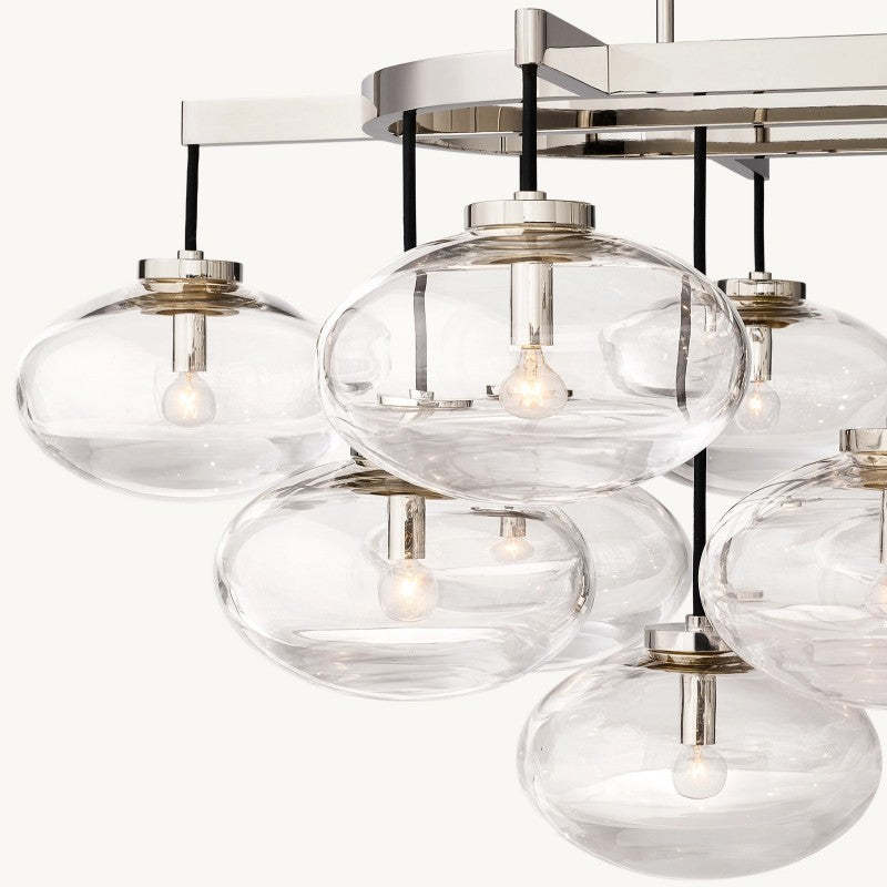 Cabrette Clear Glass Linear Chandelier 54"-VaseLamps