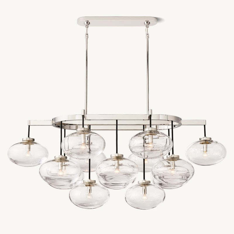 Cabrette Clear Glass Linear Chandelier 54"-VaseLamps