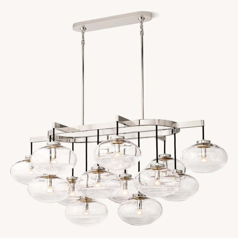 Cabrette Clear Glass Linear Chandelier 54"-VaseLamps