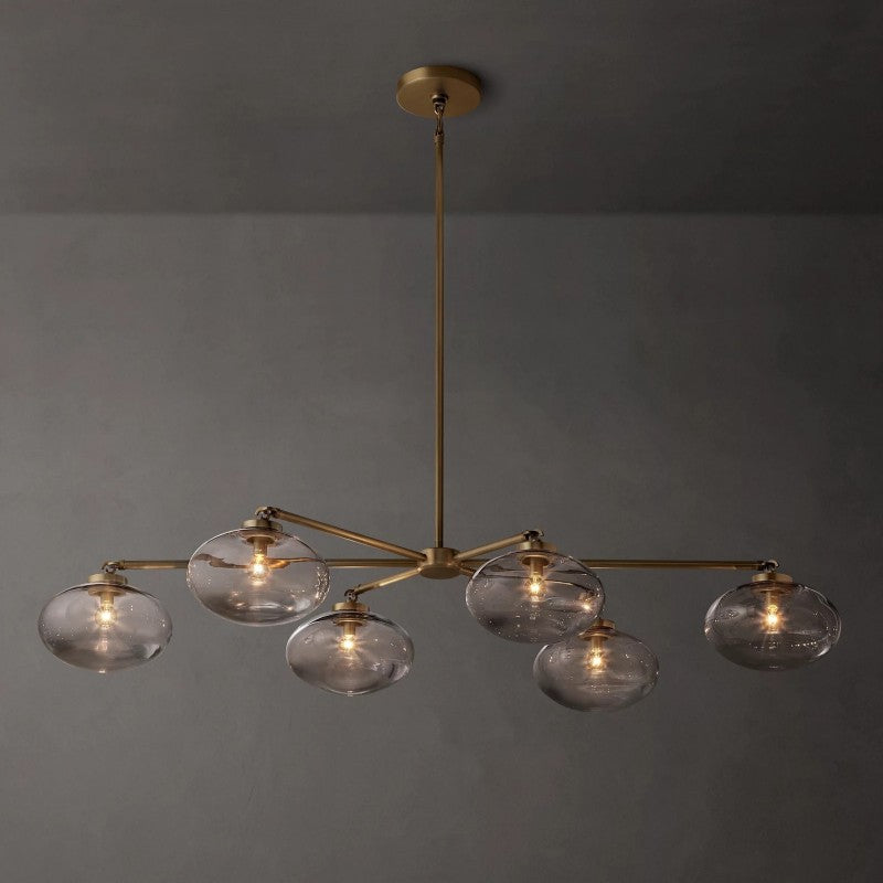 Cabrette Clear Glass Mobile Linear Chandelier-VaseLamps