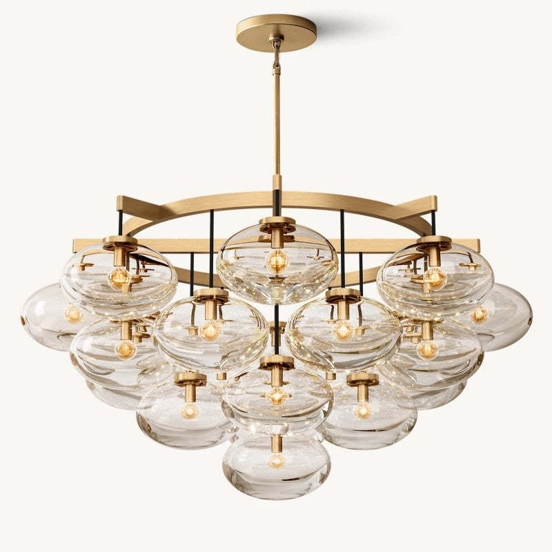 Cabrette Clear Glass Round Chandelier 48"-VaseLamps