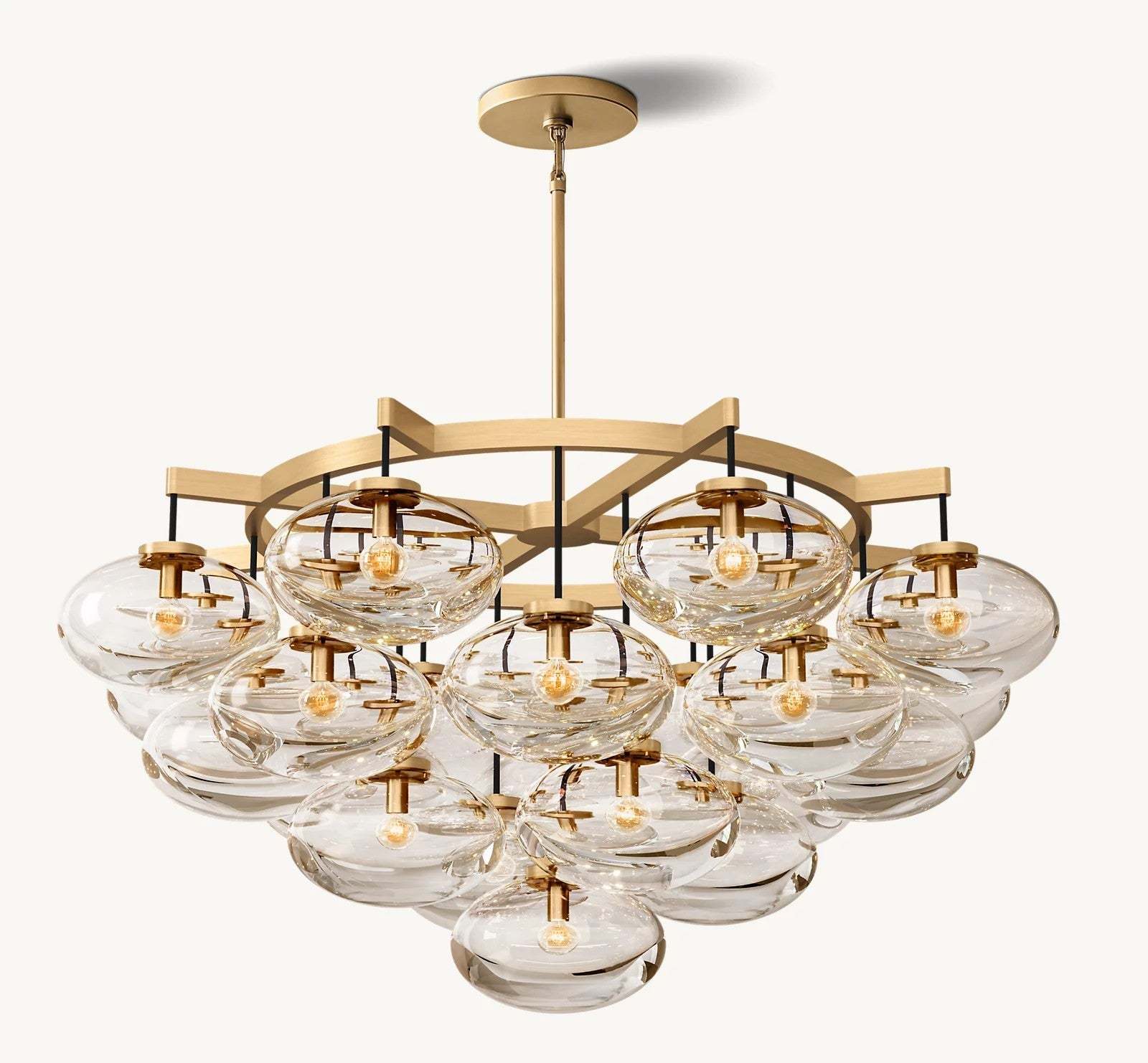Cabrette Clear Glass Round Chandelier 48"-VaseLamps