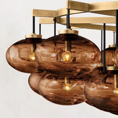 Cabrette Glass Round  Chandelier 60"-VaseLamps