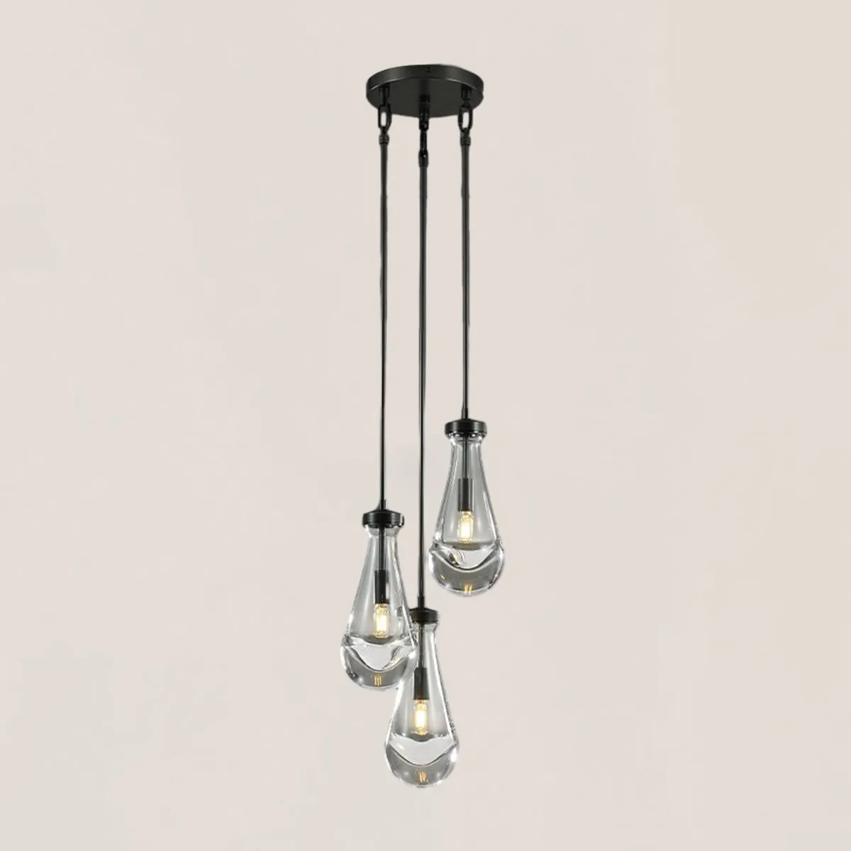 Raindrop Rod Round Chandelier-VaseLamps