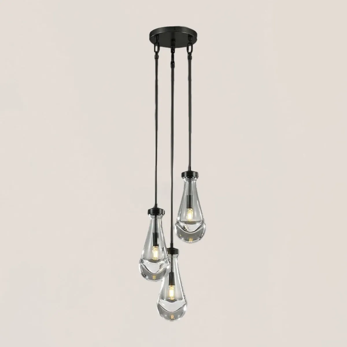 Raindrop Rod Round Chandelier-VaseLamps
