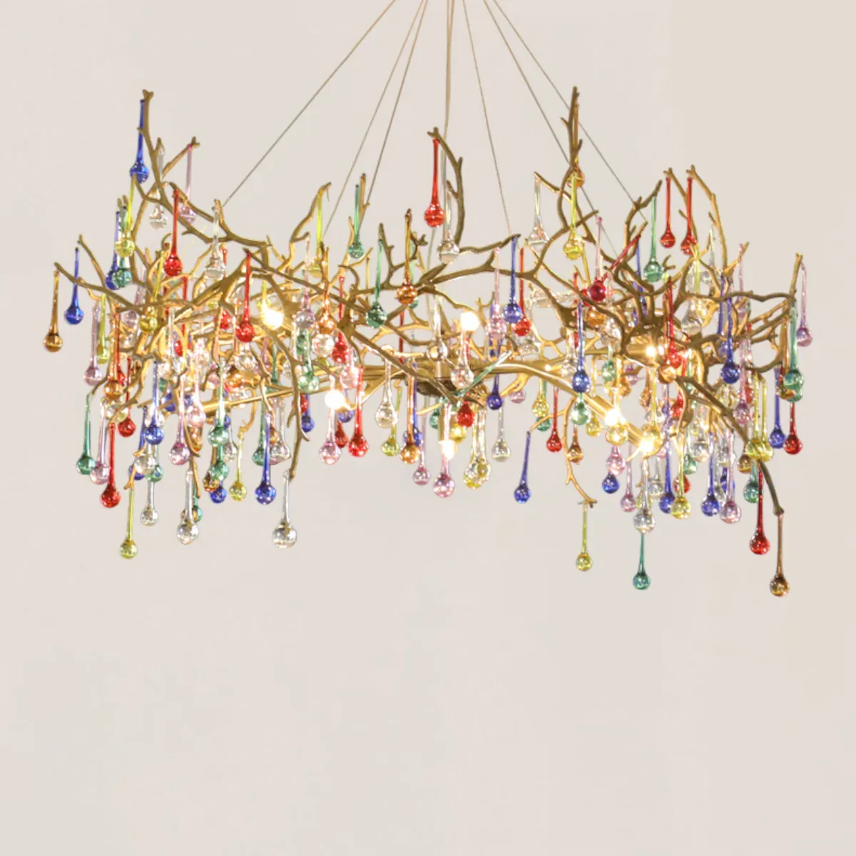 VASELAMPS - Colorful Crystal Glass Dining Branch Chandelier-VaseLamps