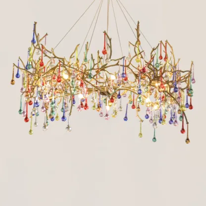 VASELAMPS - Colorful Crystal Glass Dining Branch Chandelier-VaseLamps