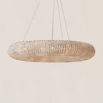 Halo Crystal Round LED Chandelier-VaseLamps