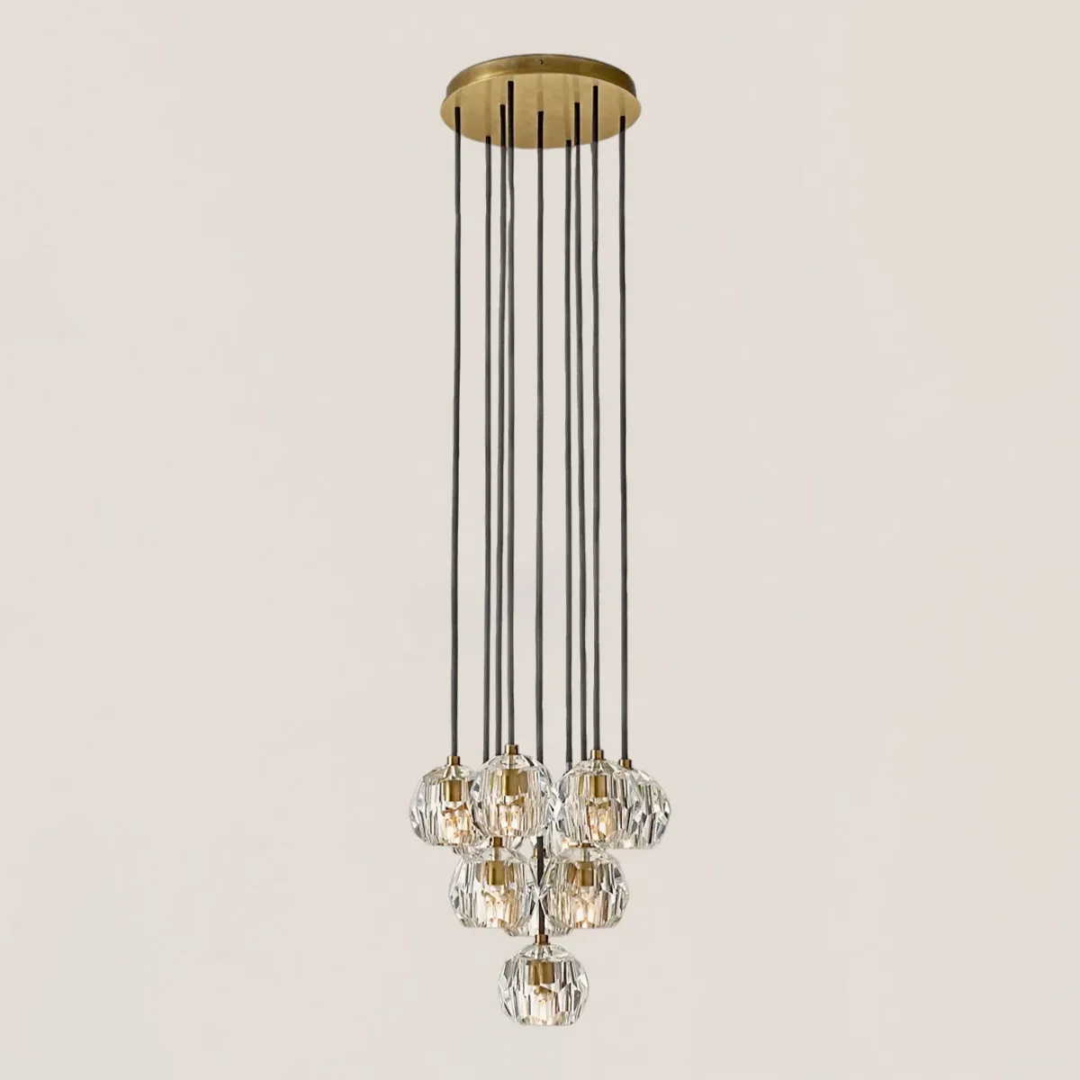 Boule De Crystal Clear Round Cluster Chandelier-VaseLamps