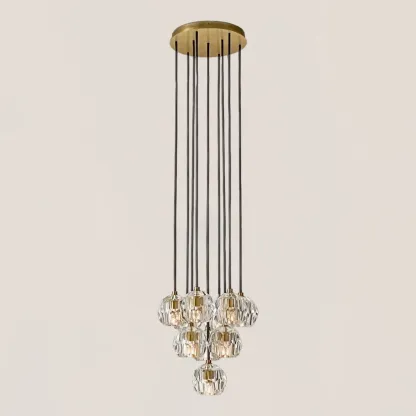 Boule De Crystal Clear Round Cluster Chandelier-VaseLamps