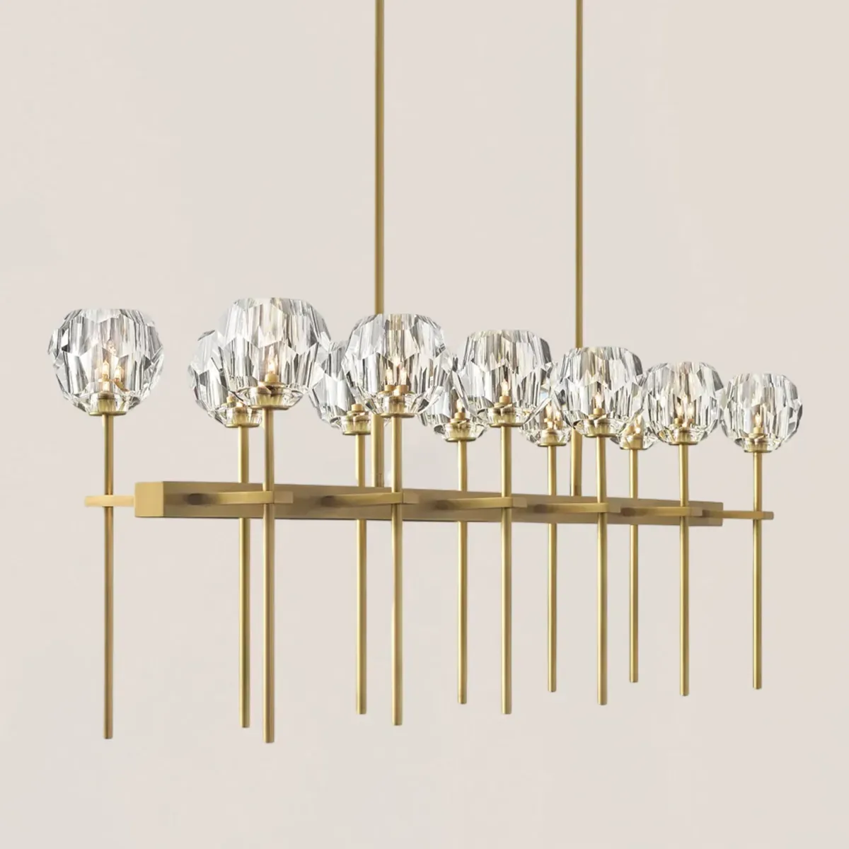 Boule De Crystal Clear Double Linear Chandelier 60"-VaseLamps